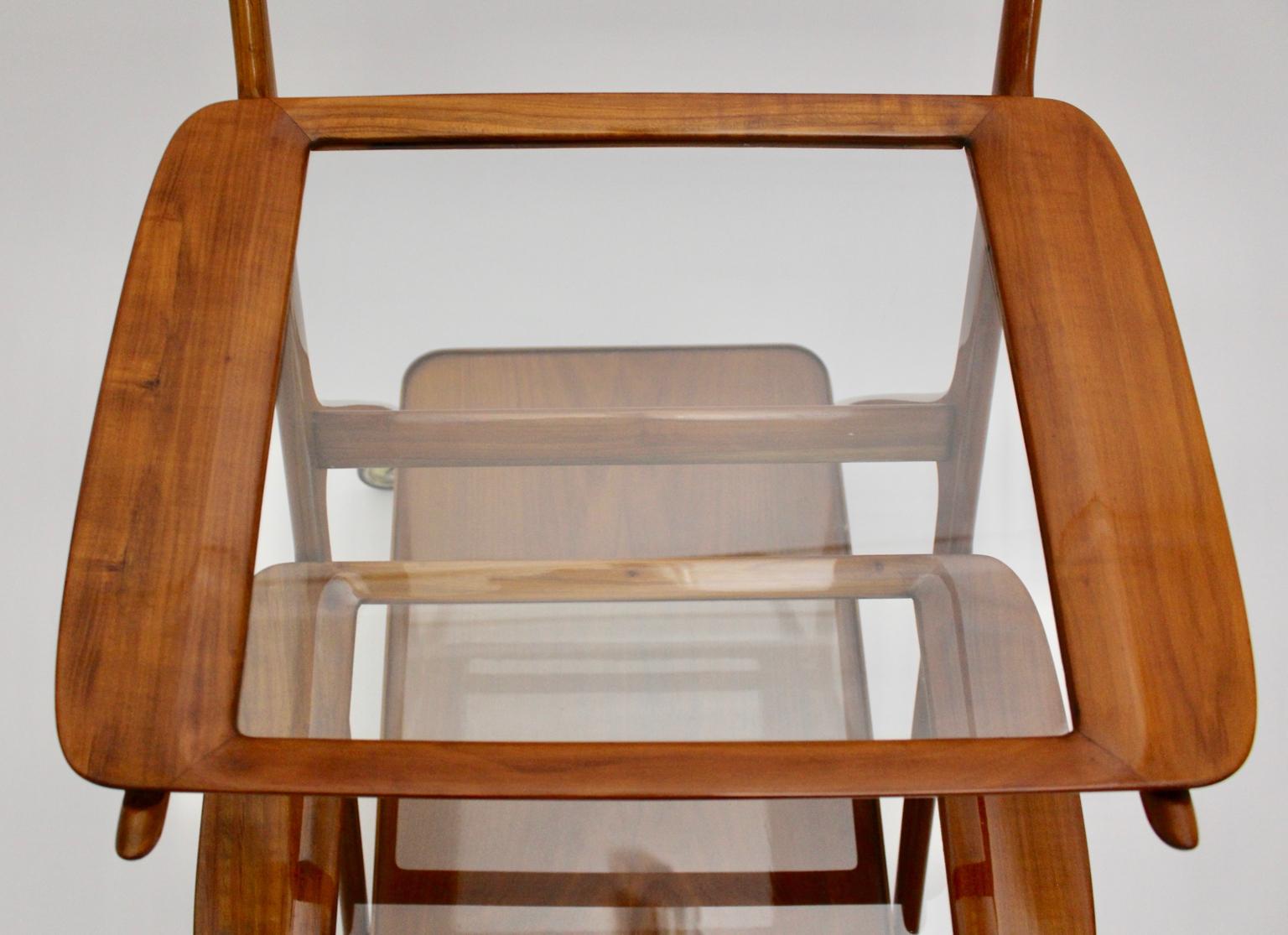 Mid-Century Modern Vintage Brass and Ashwood Bar Cart, Ico Parisi, 1950s, Italy 7