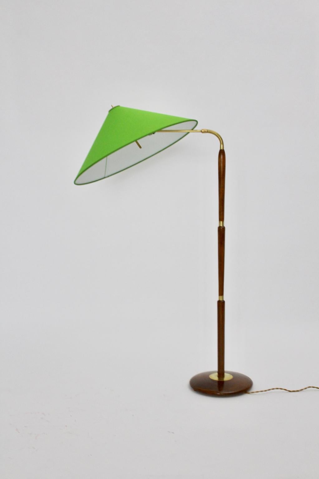 Mid-Century Modern Vintage Brass Beech Floor Lamp Giuseppe Ostuni Attributed For Sale 1