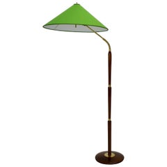 Mid-Century Modern Vintage Brass Beech Floor Lamp Giuseppe Ostuni Attributed