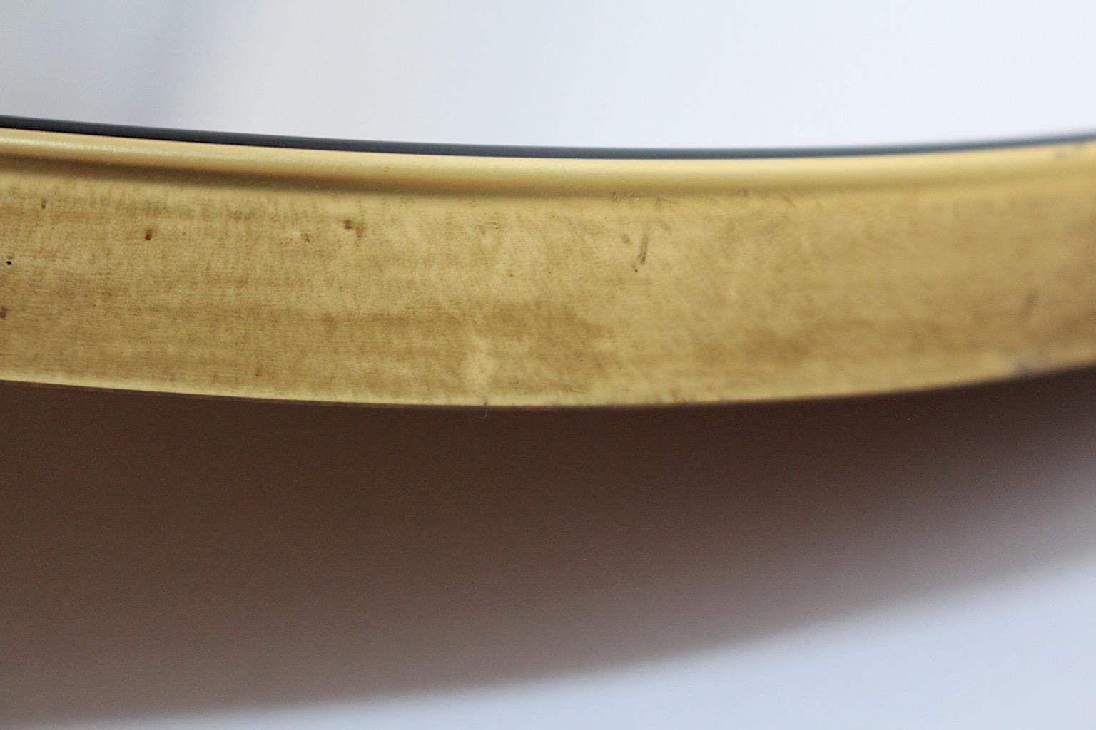 Mid Century Modern Vintage Brass Black Heart Full Length Mirror Miroir mural 1950 en vente 5