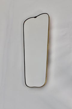 Mid Century Modern Vintage Brass Black Heart Full Length Mirror Wall Mirror 1950