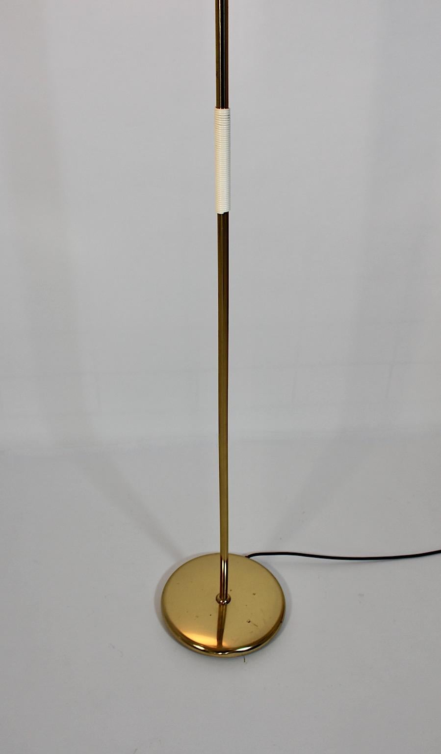 Mid-Century Modern Vintage Brass Blue Floor Lamp J.T.Kalmar, 1950s, Vienna For Sale 7