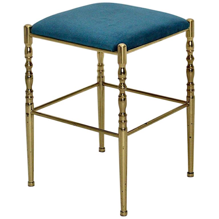 Mid-Century Modern Vintage Brass Chiavari Stool, 1950s, Italy For Sale