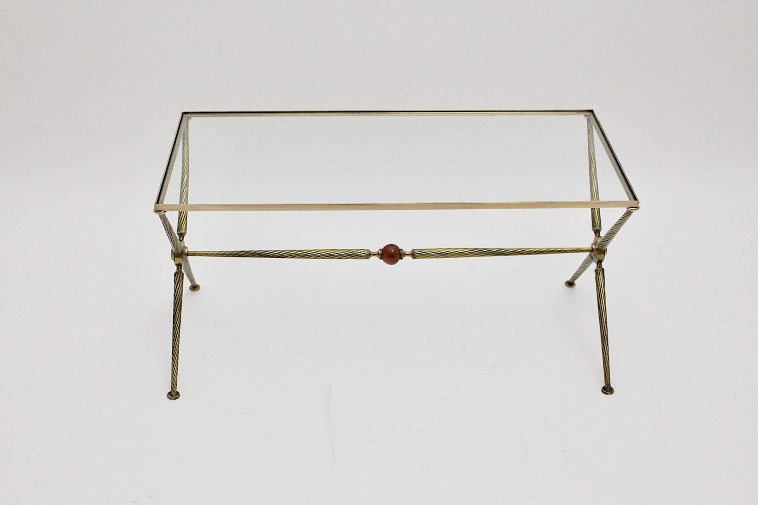 Mid-Century Modern Brass Coffee Table Maison Bagues Attributed, 1950, France For Sale 5