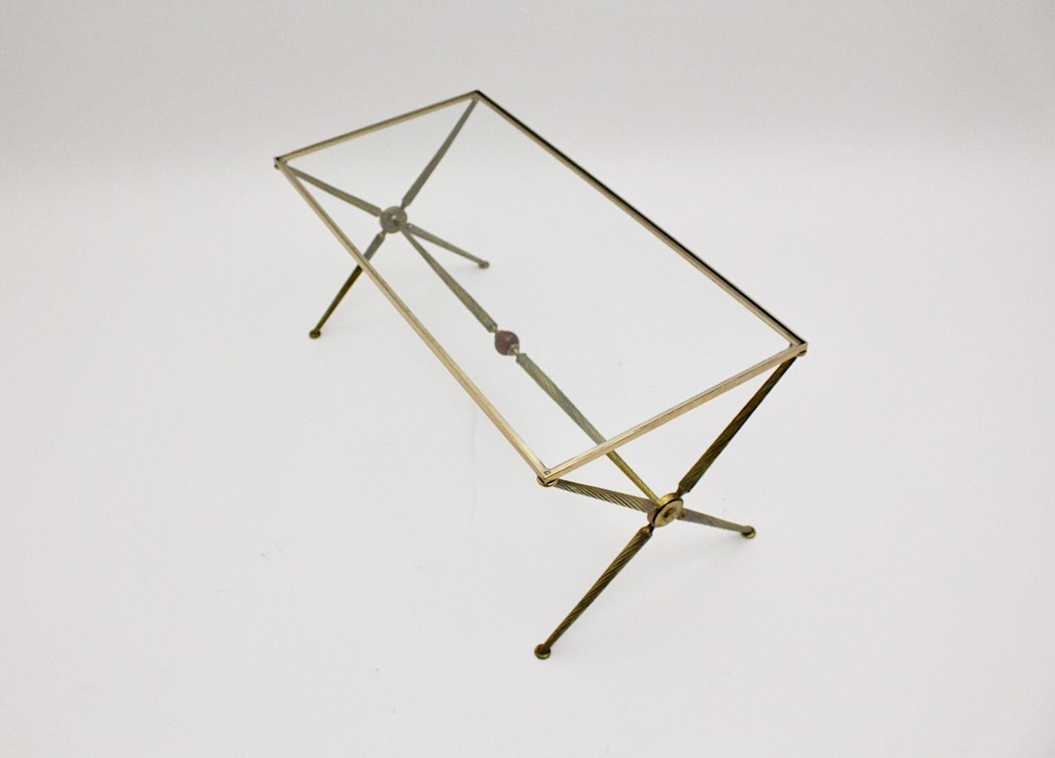 Mid-Century Modern Brass Coffee Table Maison Bagues Attributed, 1950, France For Sale 2