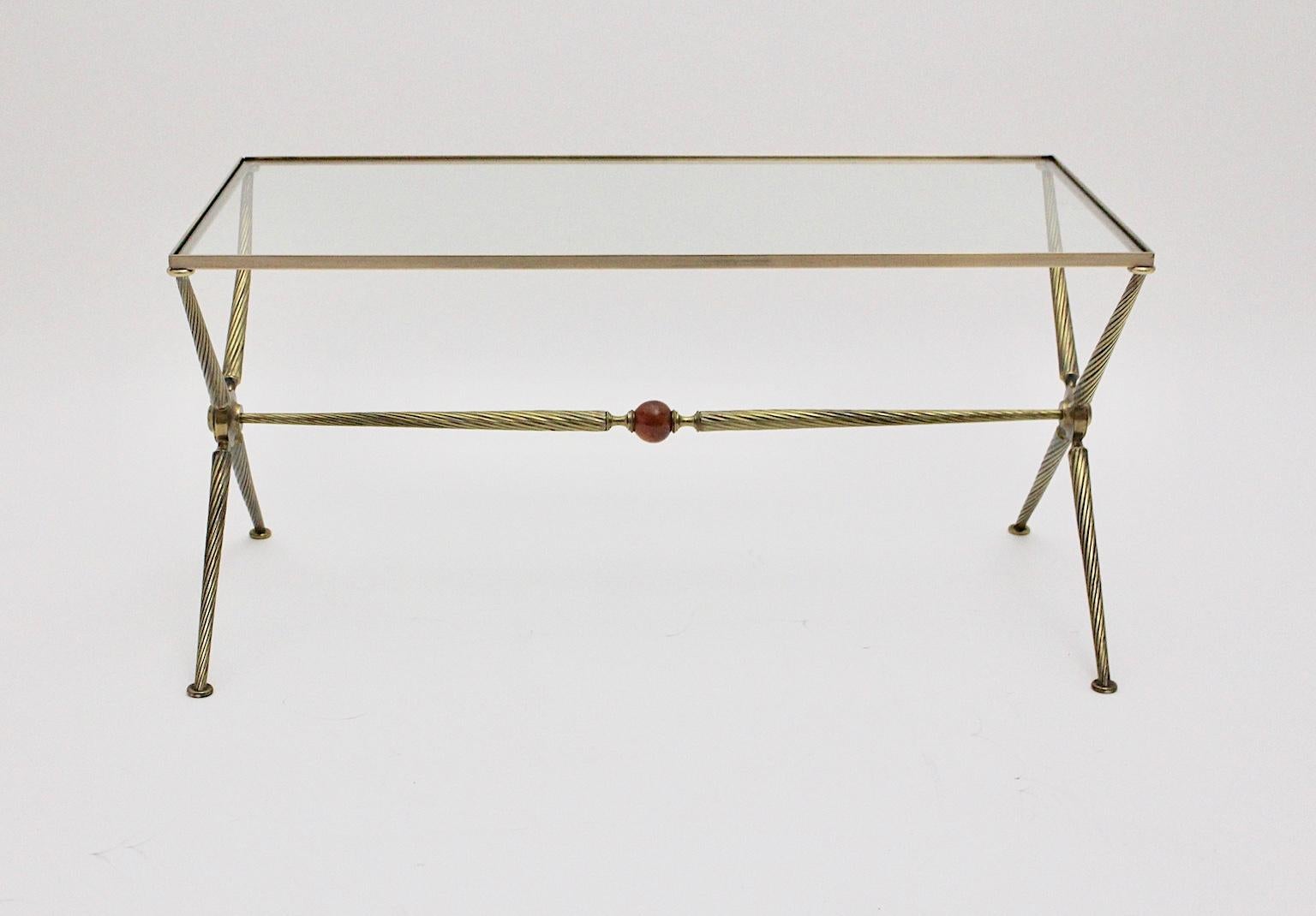 Mid-Century Modern Brass Coffee Table Maison Bagues Attributed, 1950, France For Sale 4