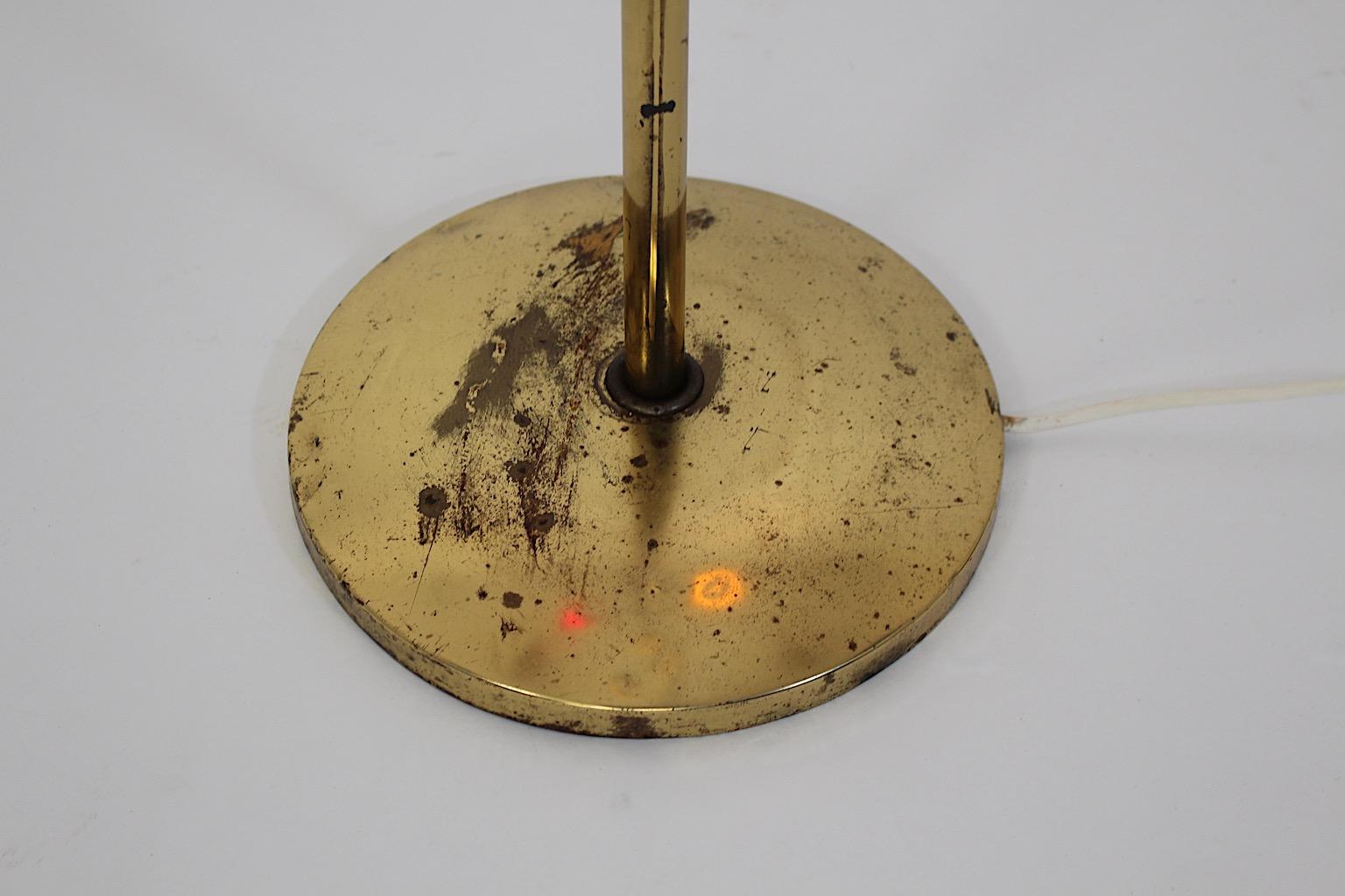 Mid Century Modern Vintage Brass Colorful Floor Lamp  1950s Austria For Sale 4