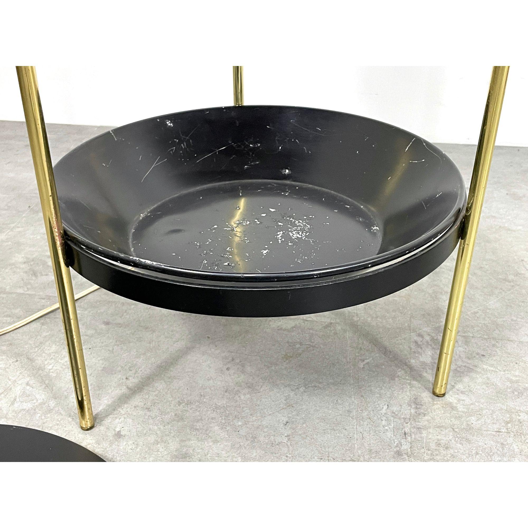 Mid Century Modern Vintage Brass Floor Lamp with Shelves by Laurel, circa 1960s For Sale 3