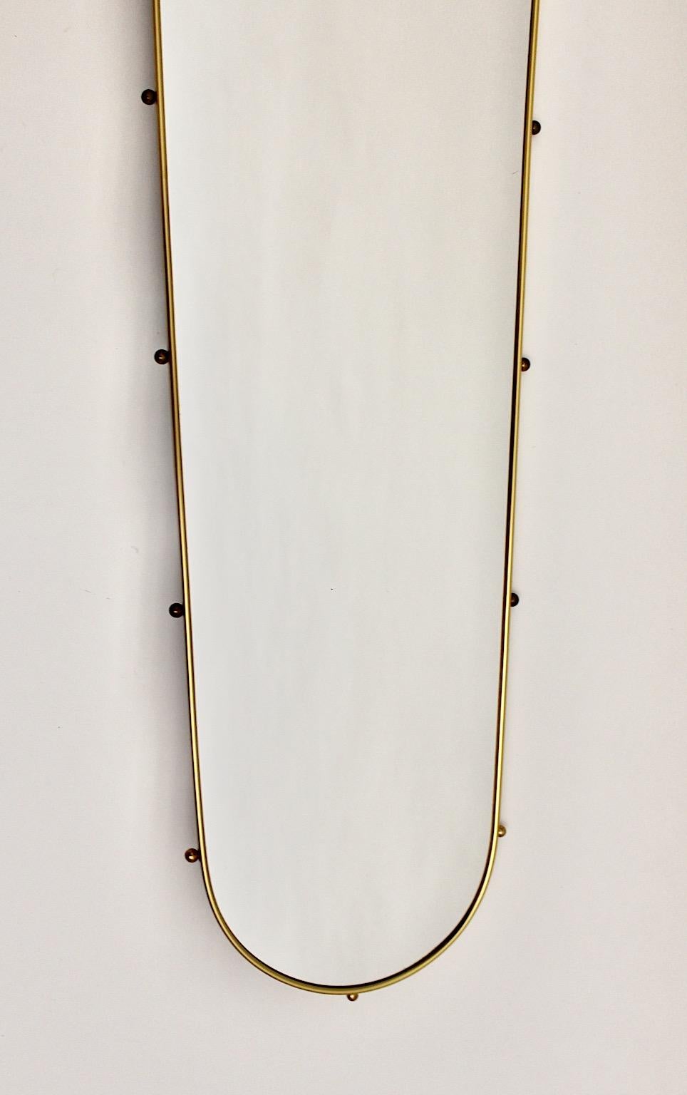 Mid-Century Modern Vintage Brass Floor Mirror Full Length Mirror, 1950s ...