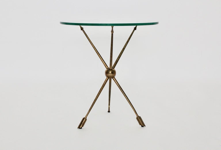 MidCentury Modern Vintage Glass Arrow Side Table/Occasional Table
