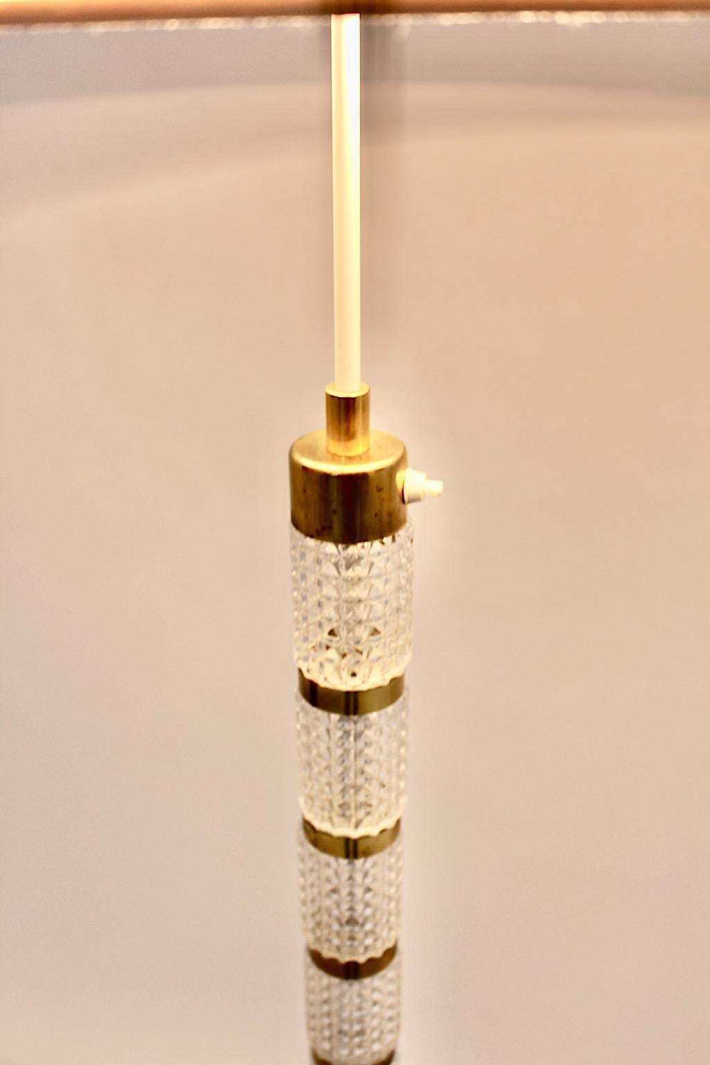 Mid-Century Modern Vintage Brass Glass Floor Lamp Richard Essig 1960s Germany For Sale 3