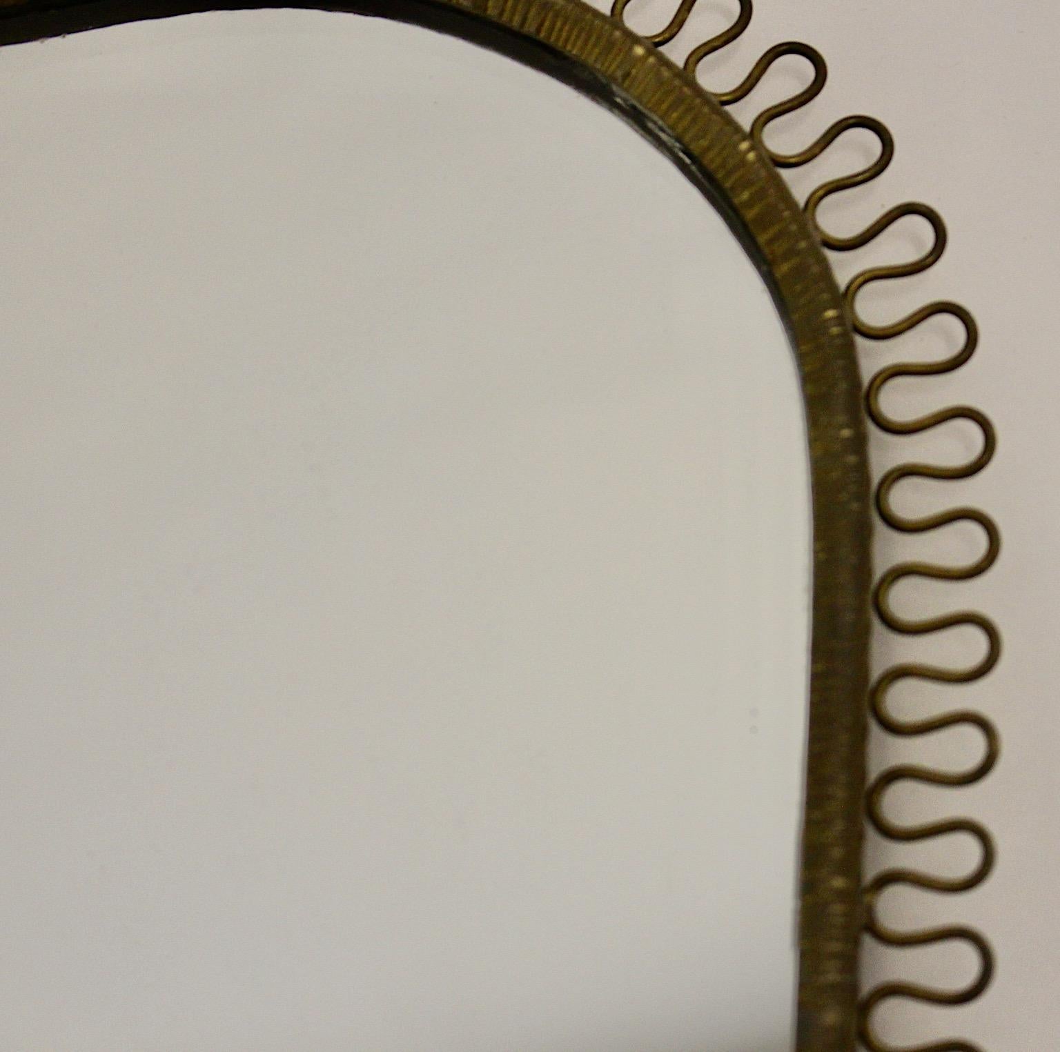 Mid-Century Modern Vintage Brass Loop Wall Mirror Heart Josef Frank Svenskt Tenn 4