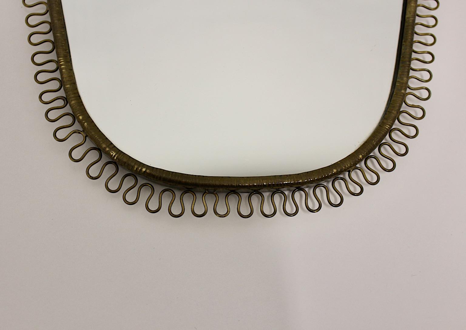 Mid-Century Modern Vintage Brass Loop Wall Mirror Heart Josef Frank Svenskt Tenn 7