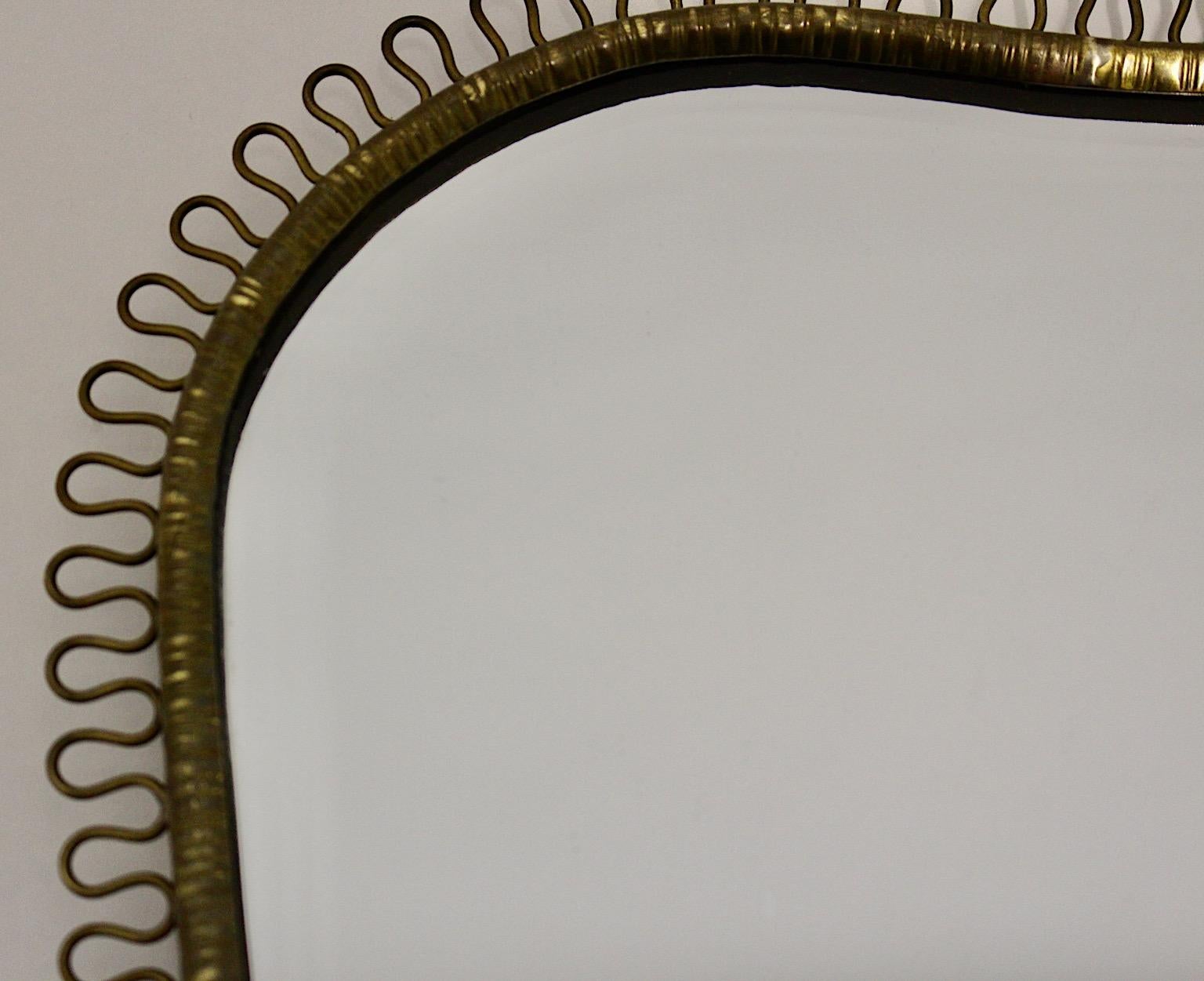 Mid-Century Modern Vintage Brass Loop Wall Mirror Heart Josef Frank Svenskt Tenn 8