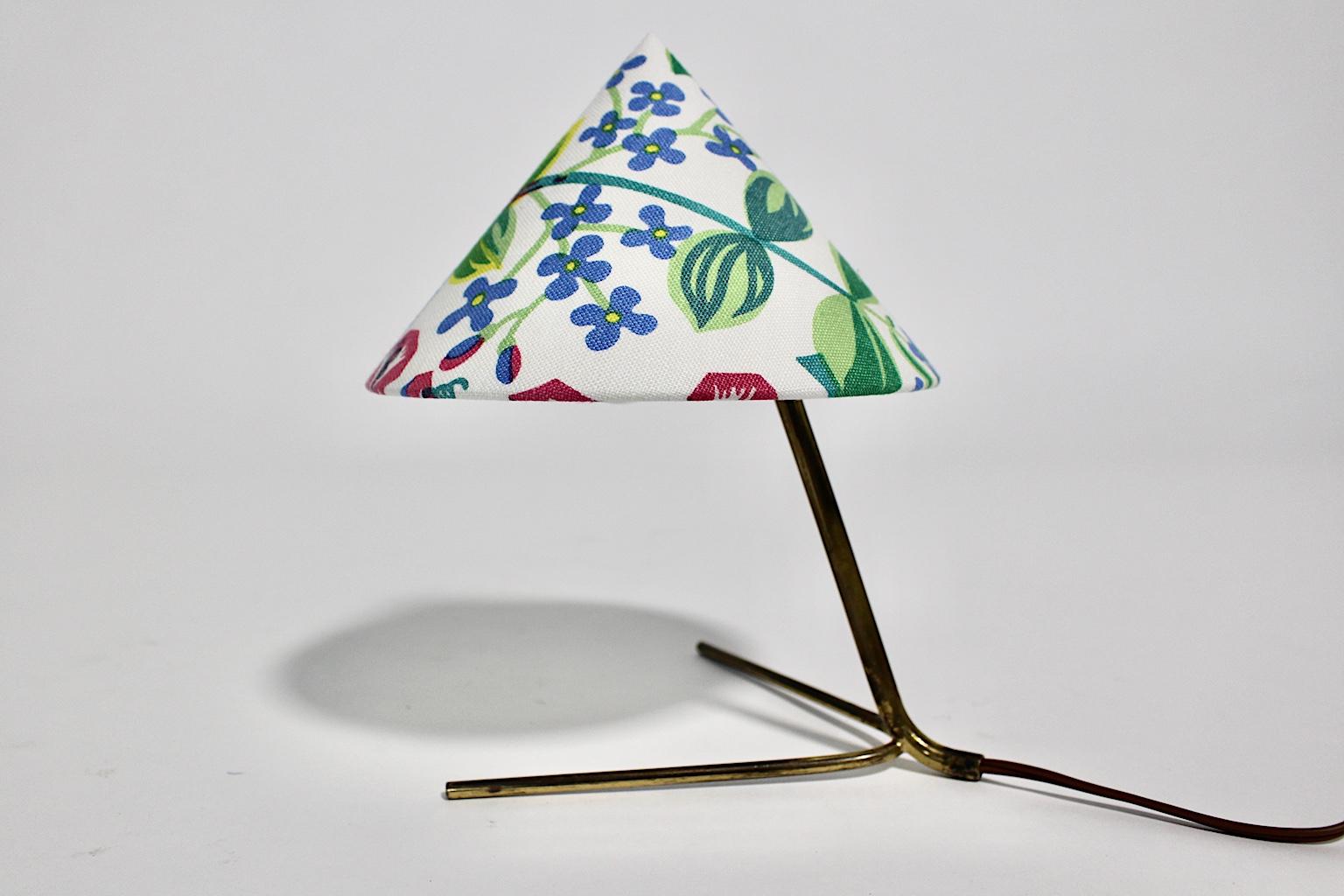 Austrian Mid-Century Modern Vintage Brass Table Lamp Kalmar, 1950s, Austria For Sale