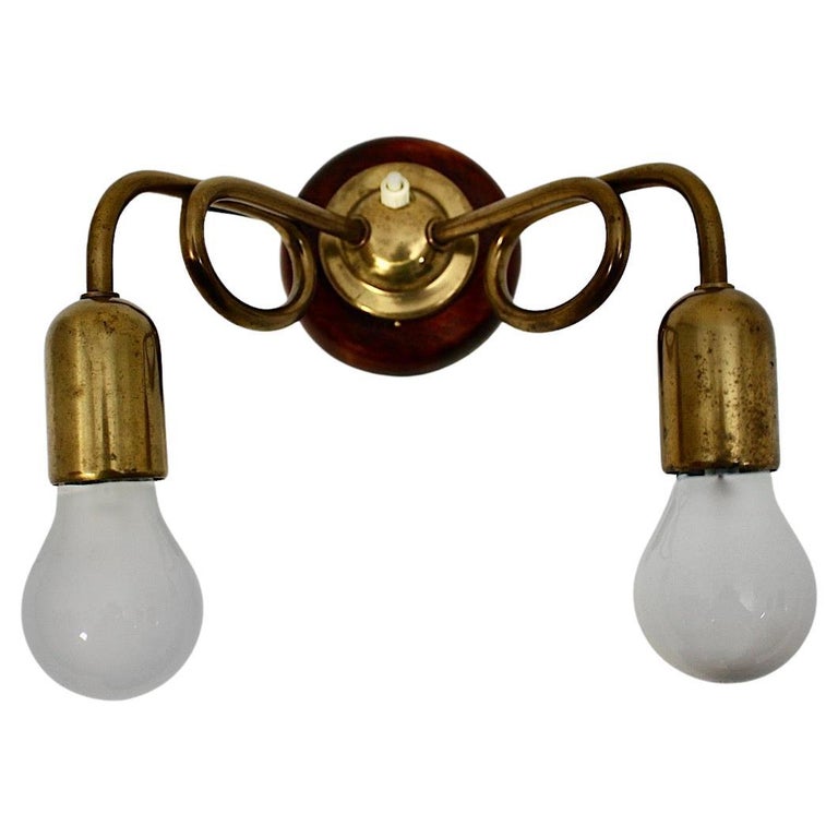 MidCentury Modern Vintage Brass Wall Light Sconce Josef Frank 1950s
