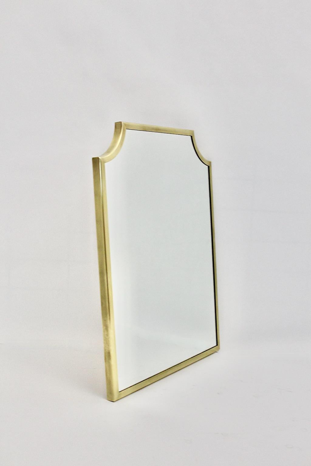 Mid Century Modern Vintage Brass Wall Mirror Floor Mirror 1950s Italy For Sale 4