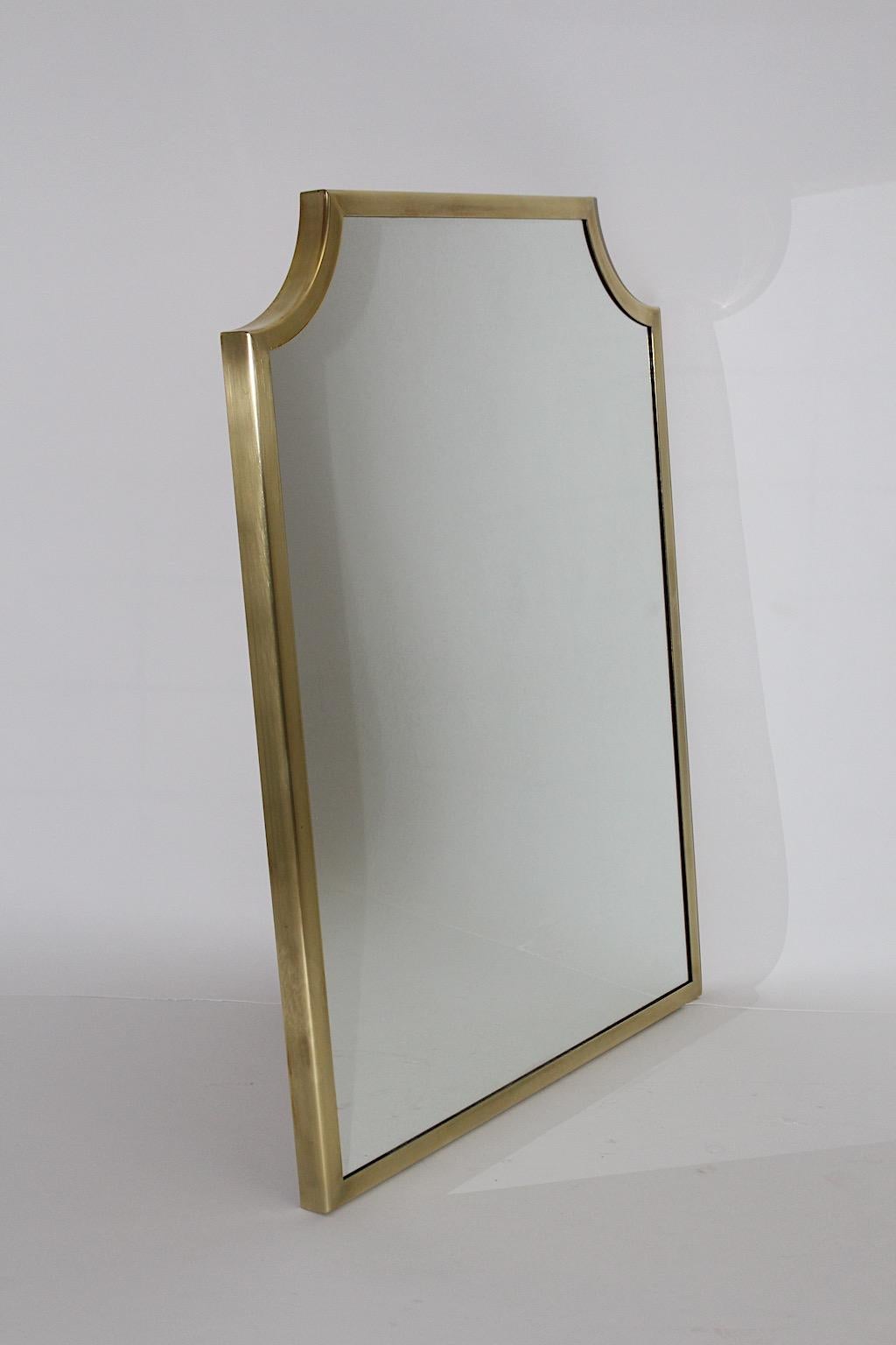 Mid Century Modern Vintage Brass Wall Mirror Floor Mirror 1950s Italy For Sale 5