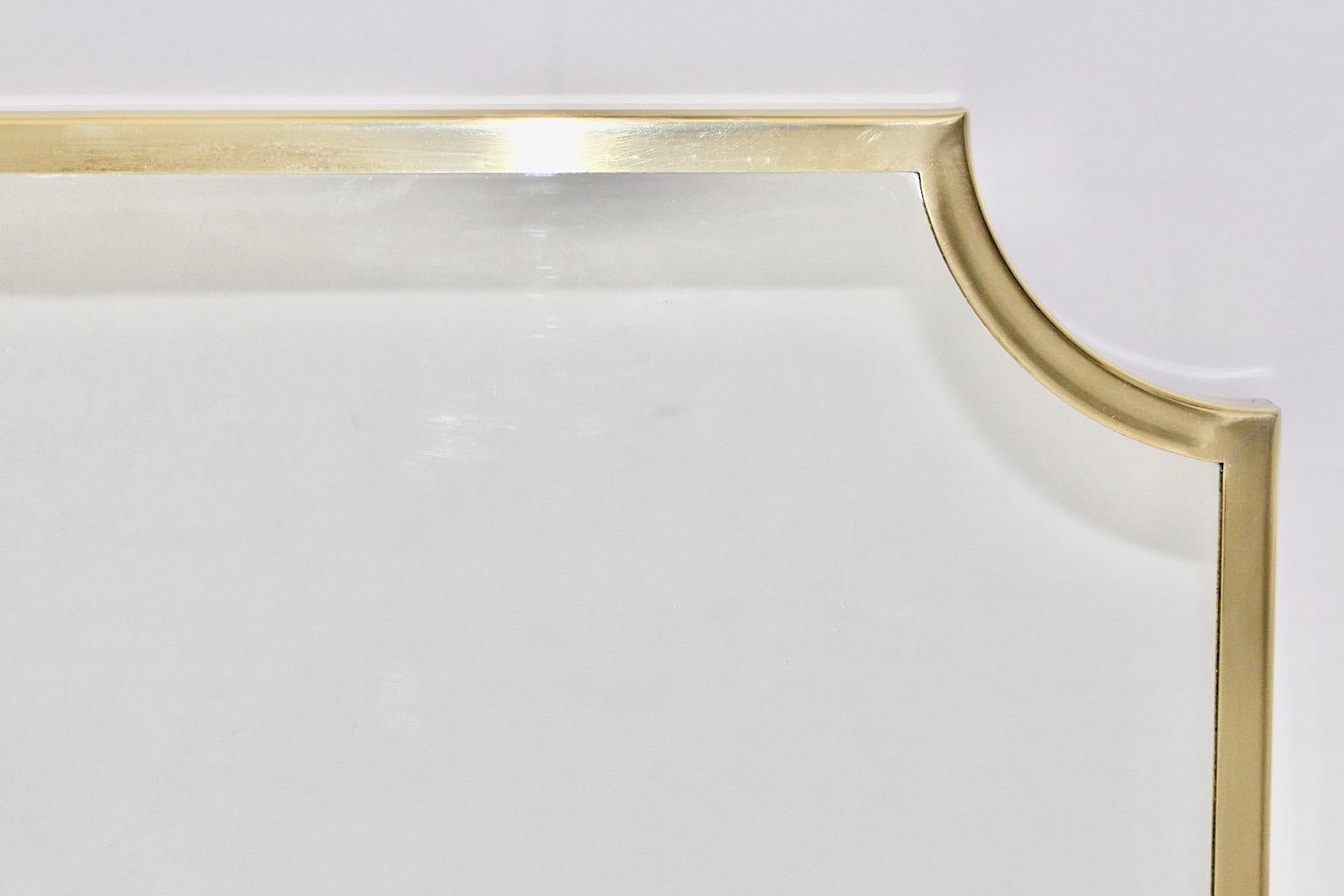 Italian Mid Century Modern Vintage Brass Wall Mirror Floor Mirror 1950s Italy For Sale