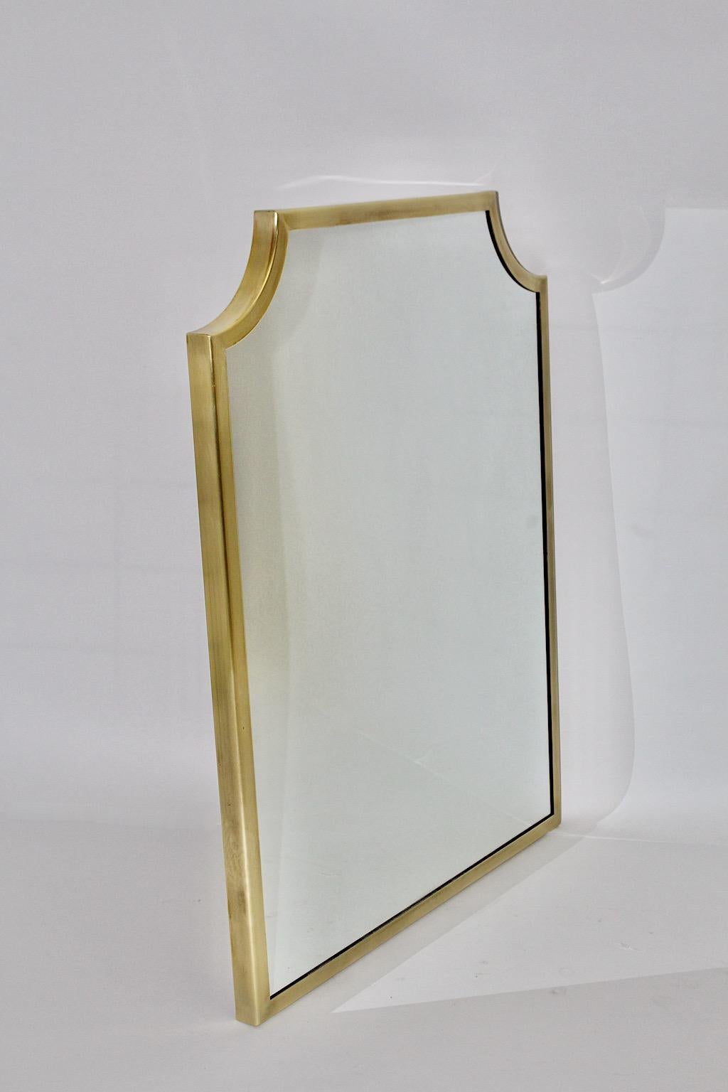 Mid-20th Century Mid Century Modern Vintage Brass Wall Mirror Floor Mirror 1950s Italy For Sale