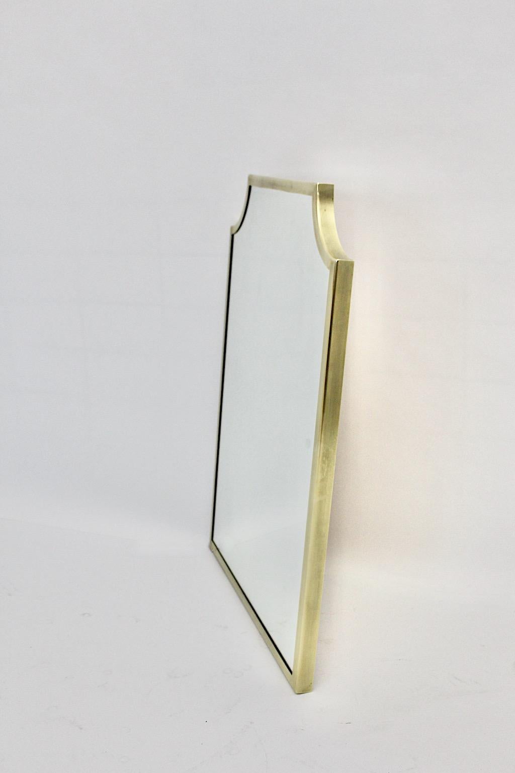 Mid Century Modern Vintage Brass Wall Mirror Floor Mirror 1950s Italy For Sale 3