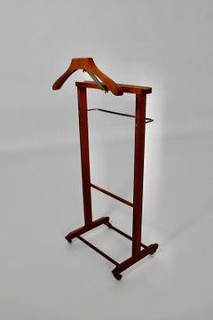 Mid Century Modern Vintage Brown Beech Valet Reguitti 1960s Italy