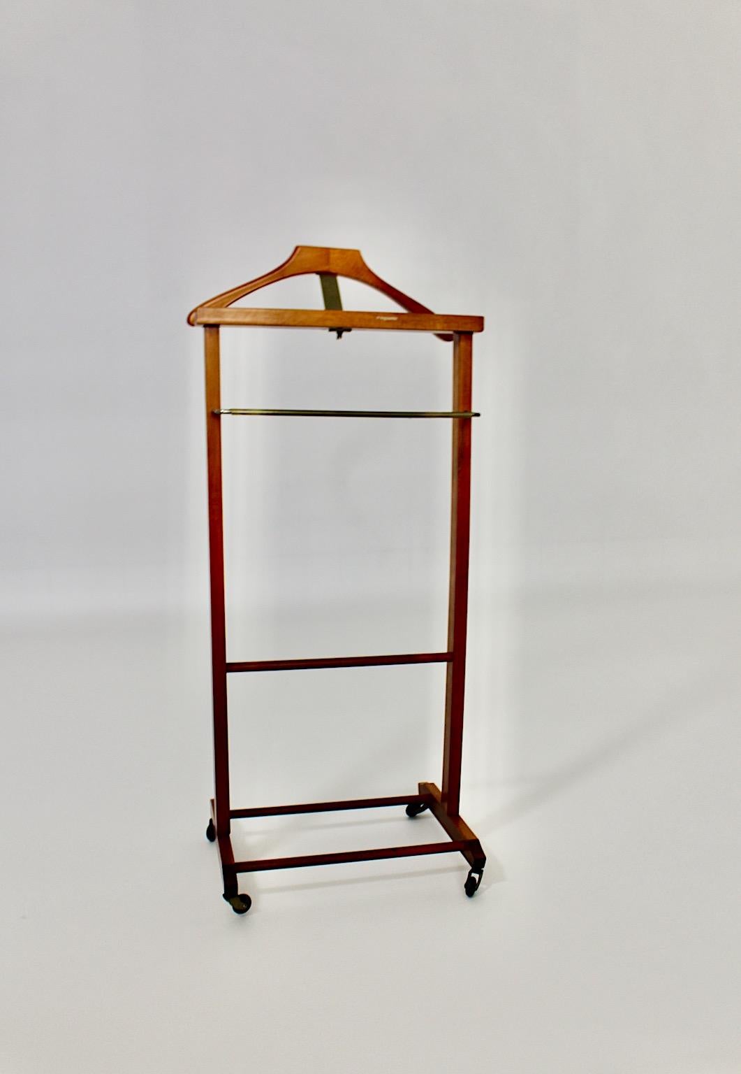 Mid Century Modern Vintage Brown Beech Valet Reguitti 1960s Italy For Sale 1
