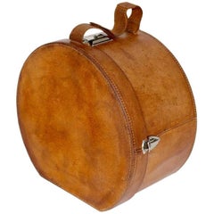 Astuccio in pelle marrone vintage del Mid Century Modern Austria, circa 1950
