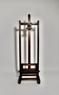Mid Century Modern Vintage Brown Spruce Wood Easel 1950s Austria