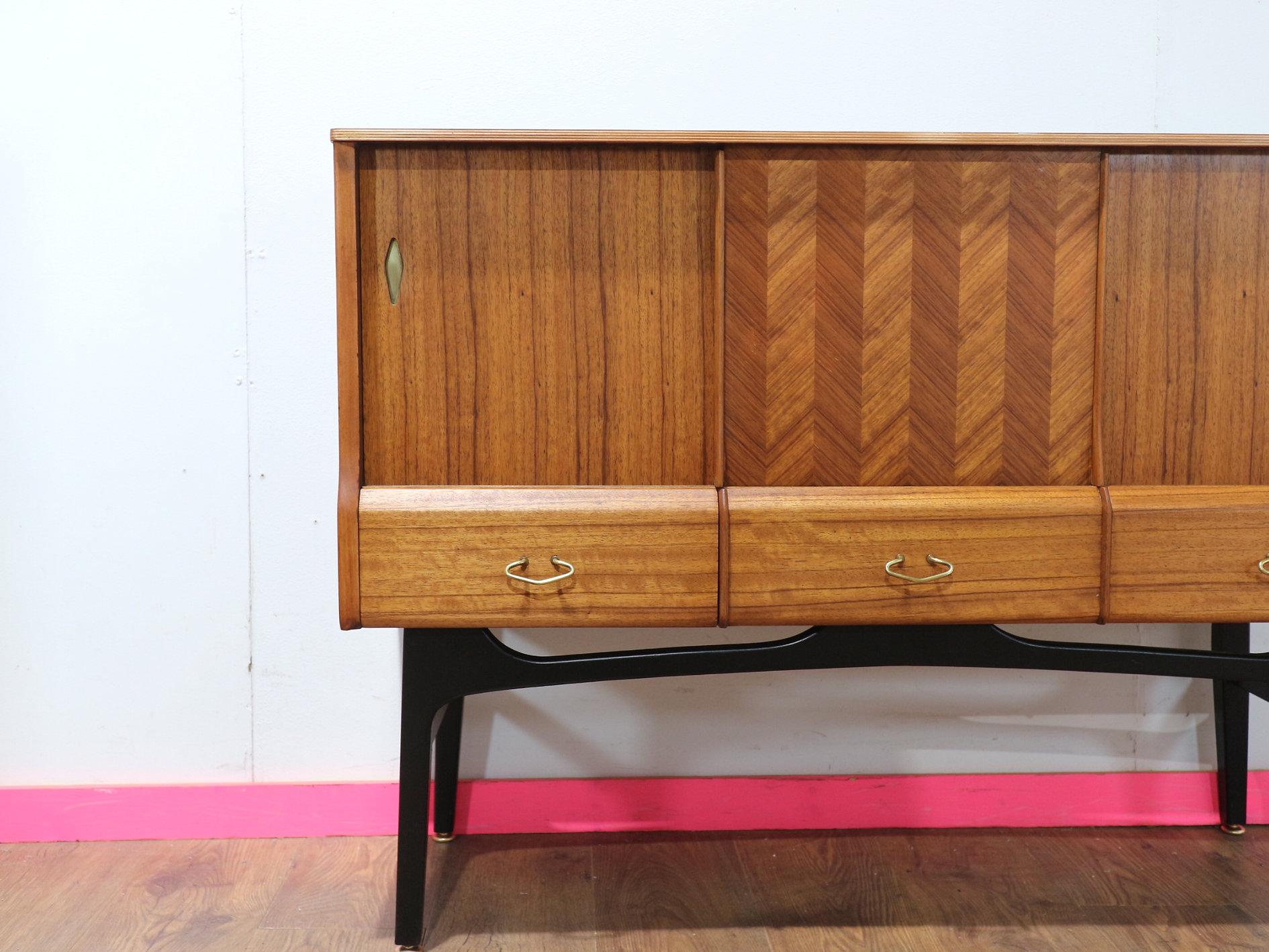 Mid Century Modern Vintage Buffet Tall Credenza by Beautility Danish Style 4