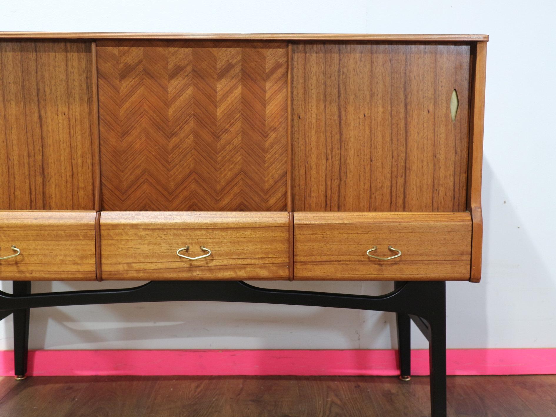 Mid Century Modern Vintage Buffet Tall Credenza by Beautility Danish Style 5