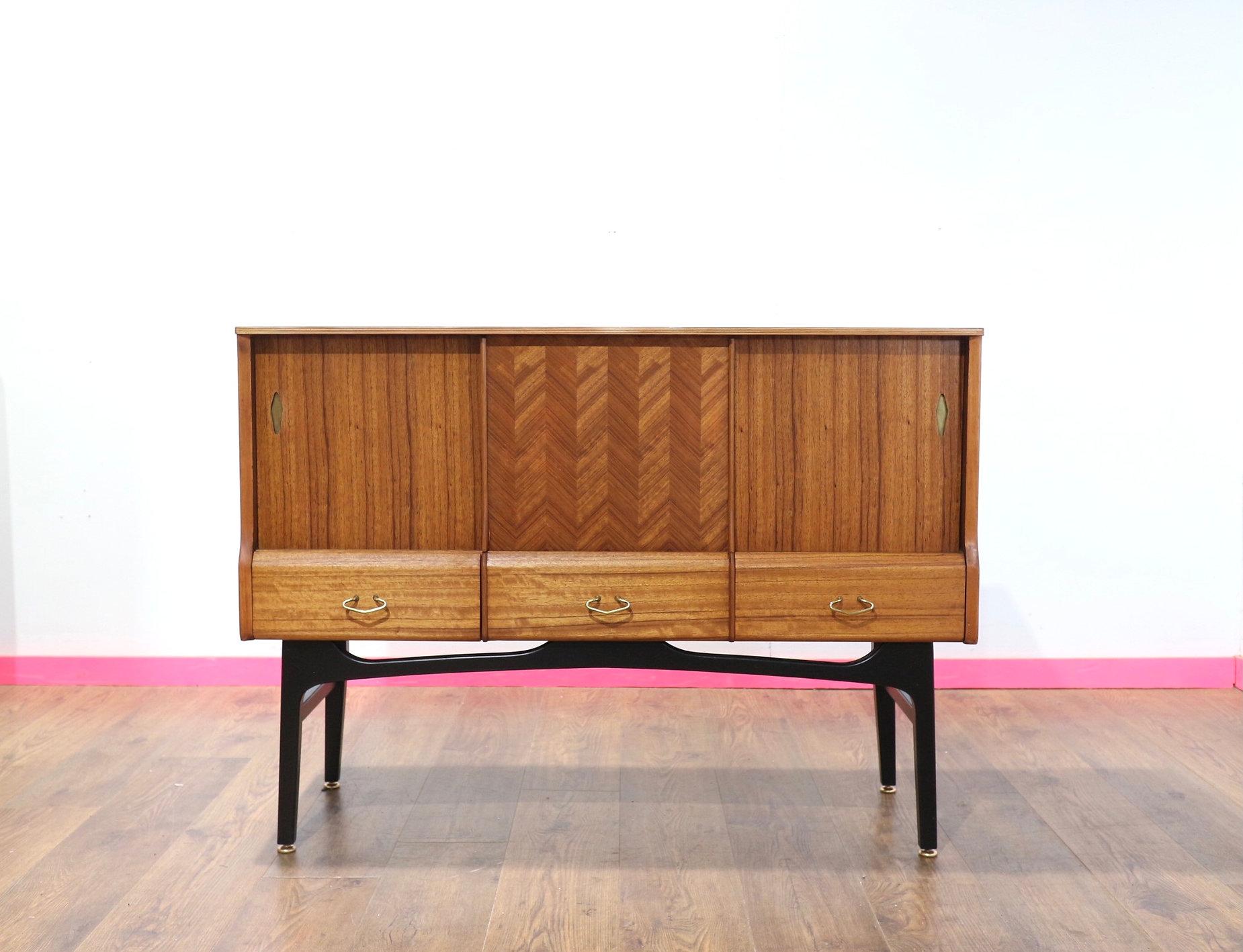 Mid Century Modern Vintage Buffet Tall Credenza by Beautility Danish Style 8
