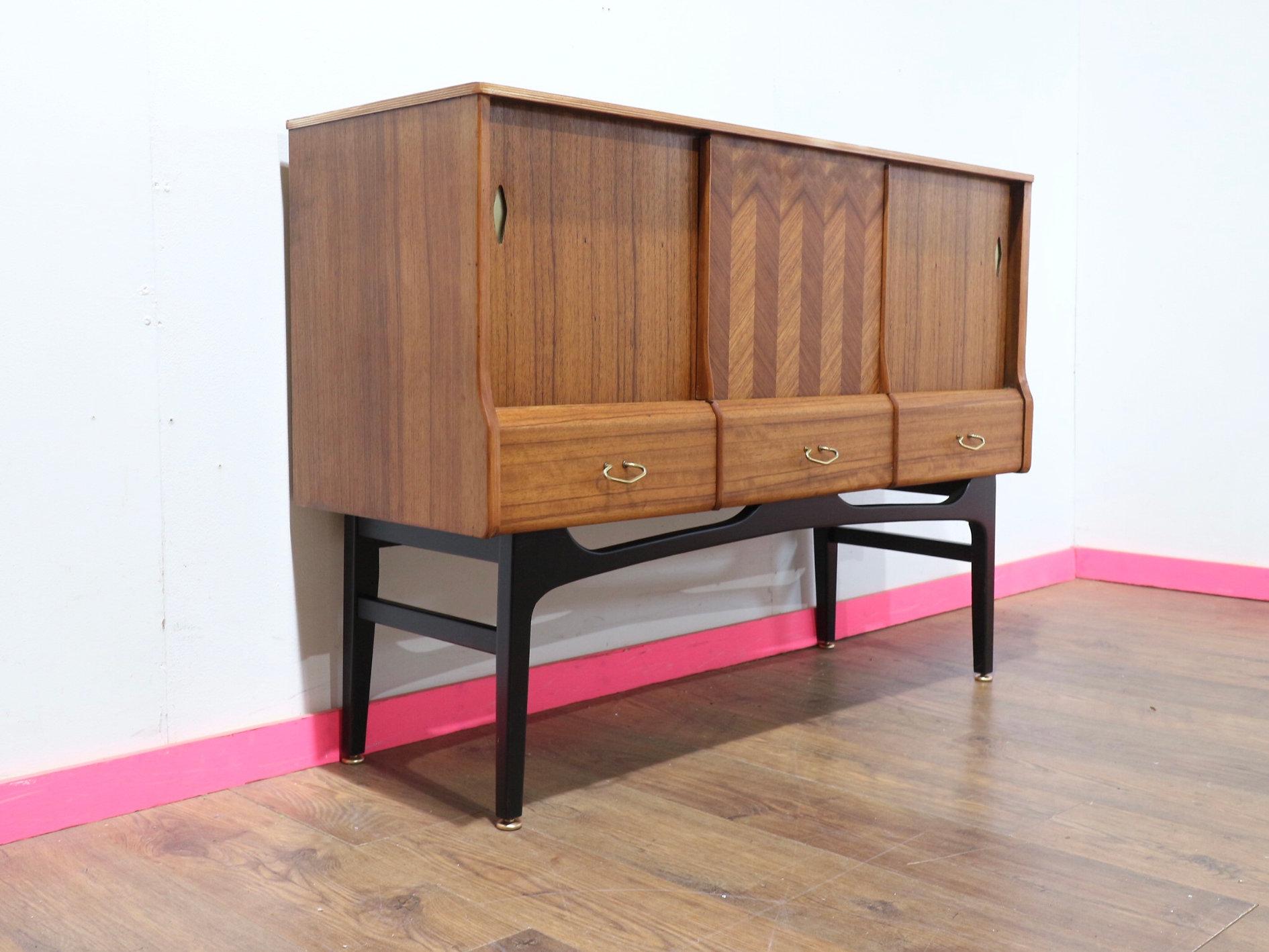 Mid-Century Modern Mid Century Modern Vintage Buffet Tall Credenza by Beautility Danish Style