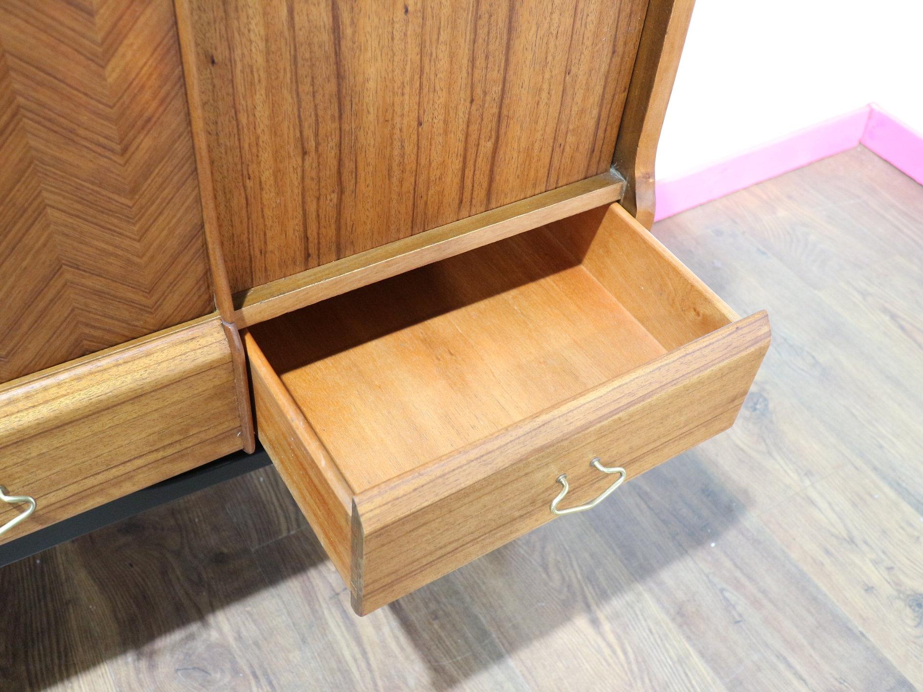 Teak Mid Century Modern Vintage Buffet Tall Credenza by Beautility Danish Style