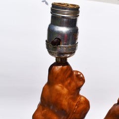 Mid-Century Modern Vintage Burl Petrified Balsa Wood Table Lamp, 1970s