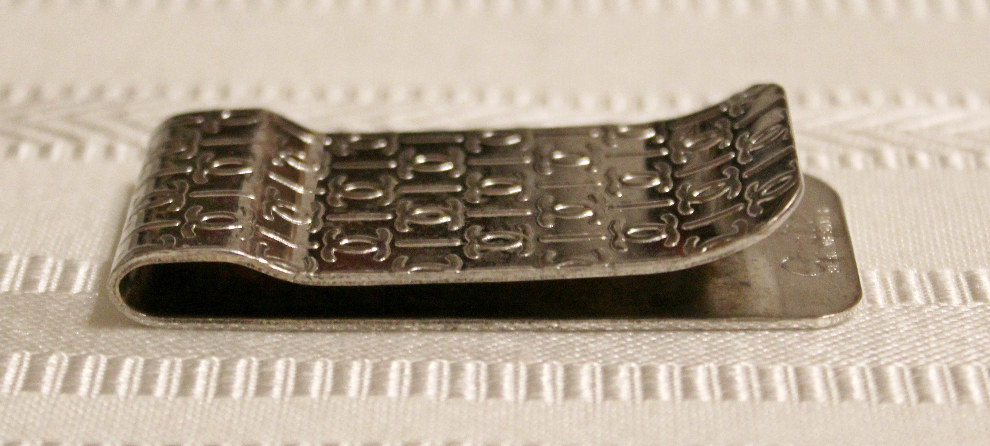 Mid-Century Modern Vintage Cartier Signature Money Clip Sterling Silver In Good Condition In Keego Harbor, MI