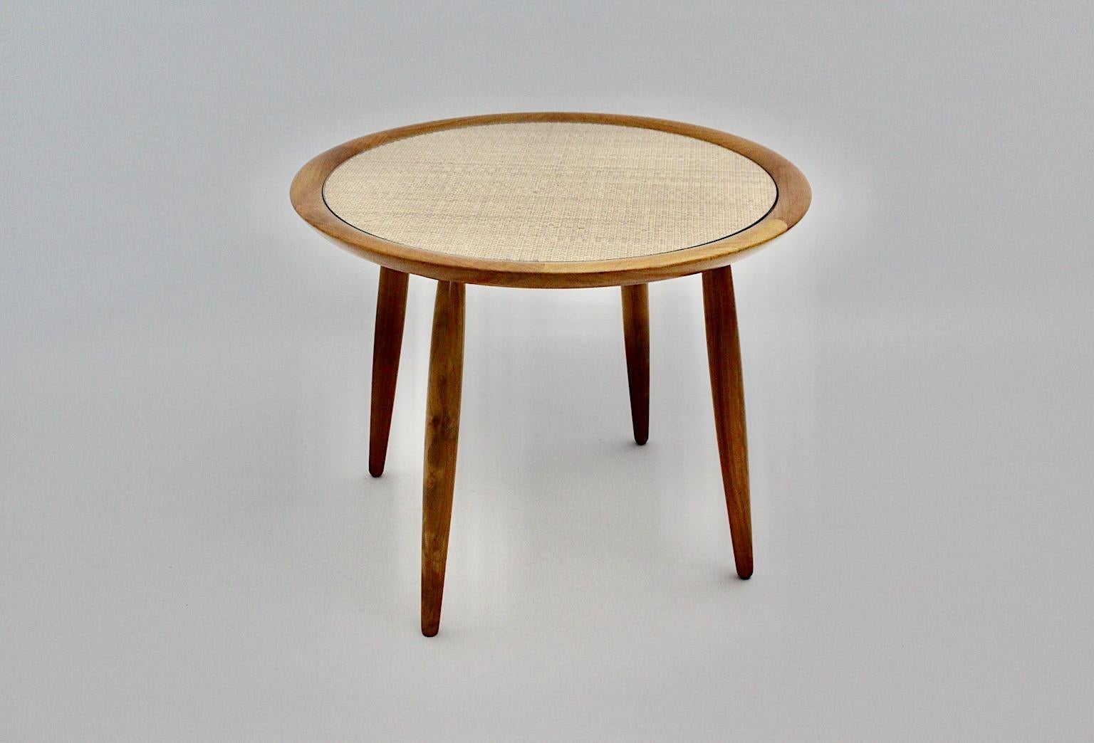 Mid-20th Century Mid-Century Modern Vintage Cherry Coffee Table Side Table May Kment 1949 Austria For Sale