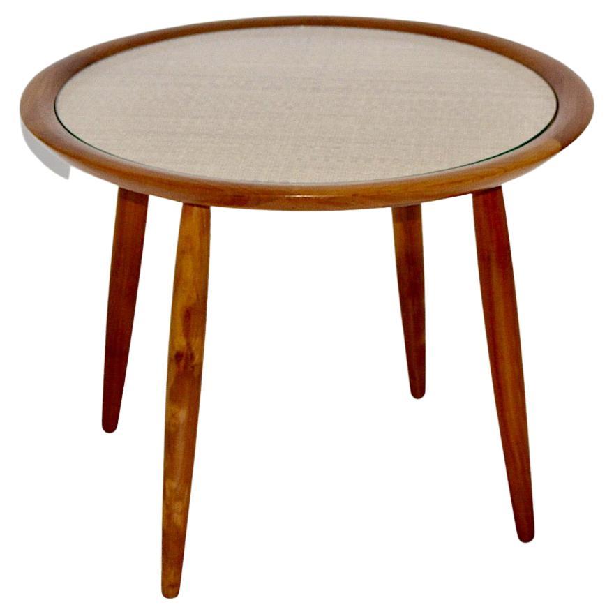 Mid-Century Modern Vintage Cherry Coffee Table Side Table May Kment 1949 Austria For Sale