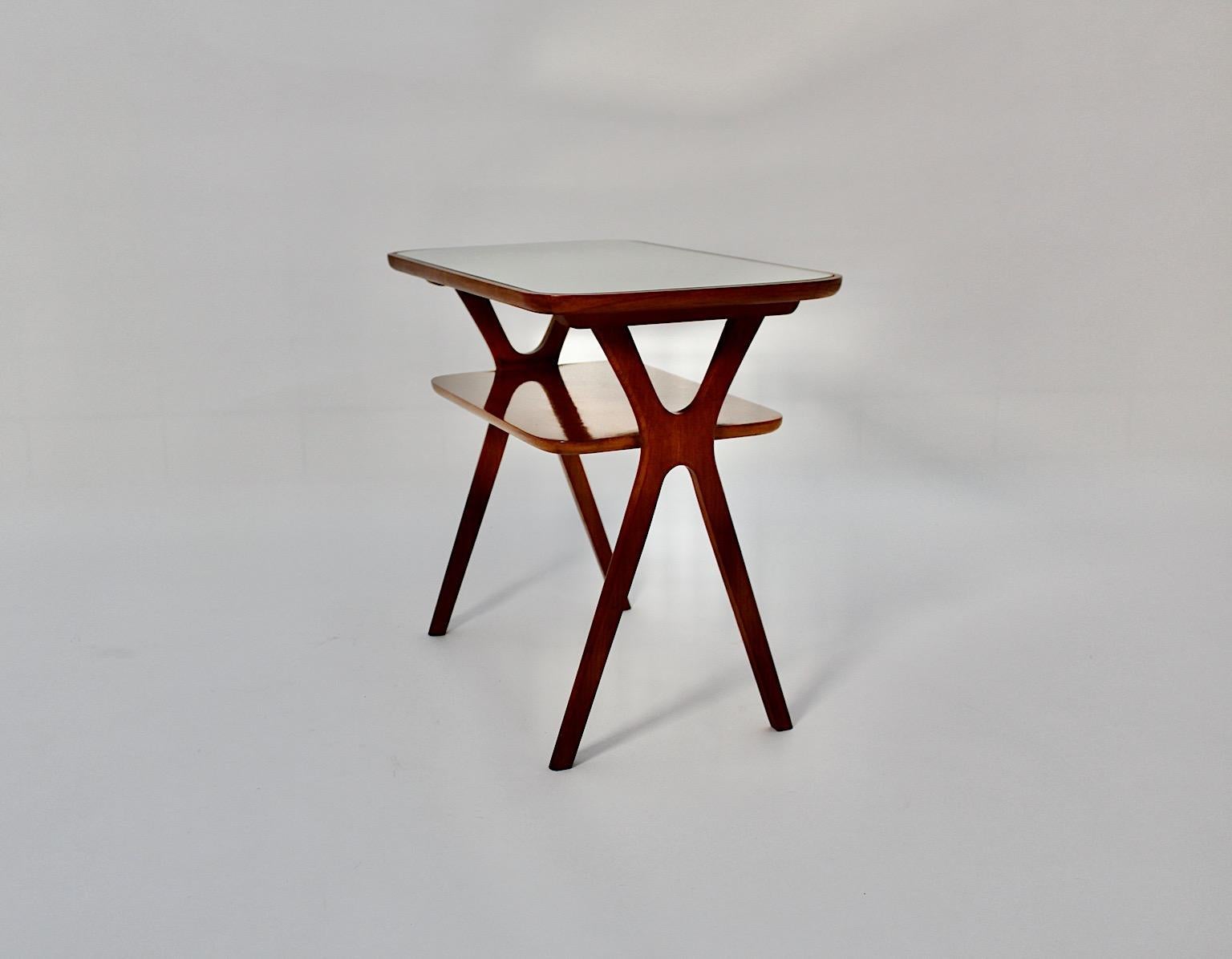Mid Century Modern Vintage Cherry Side Table Night Stand Ico Parisi 1950s Italy For Sale 5