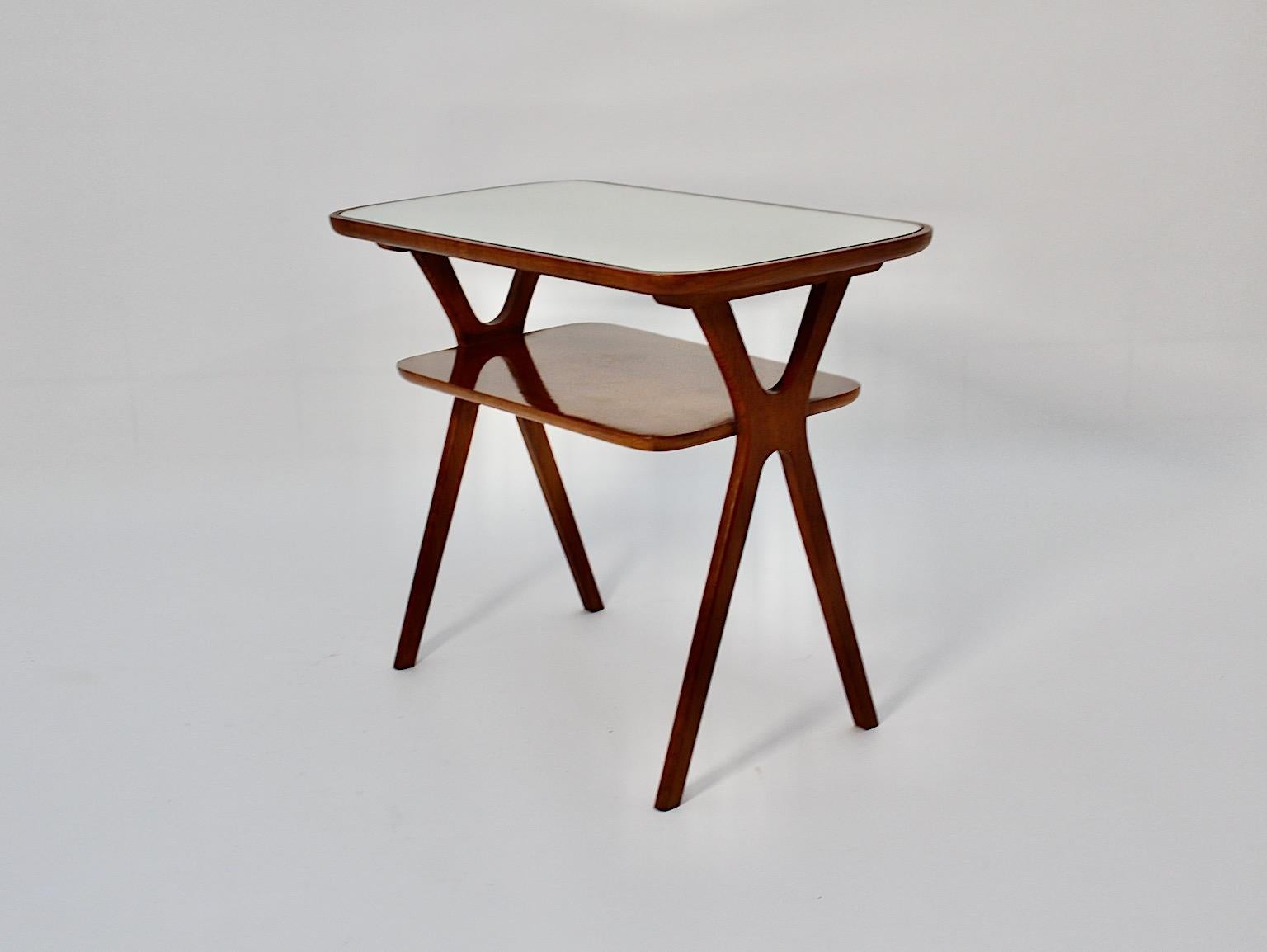 Mid Century Modern Vintage Cherry Side Table Night Stand Ico Parisi 1950s Italy For Sale 2