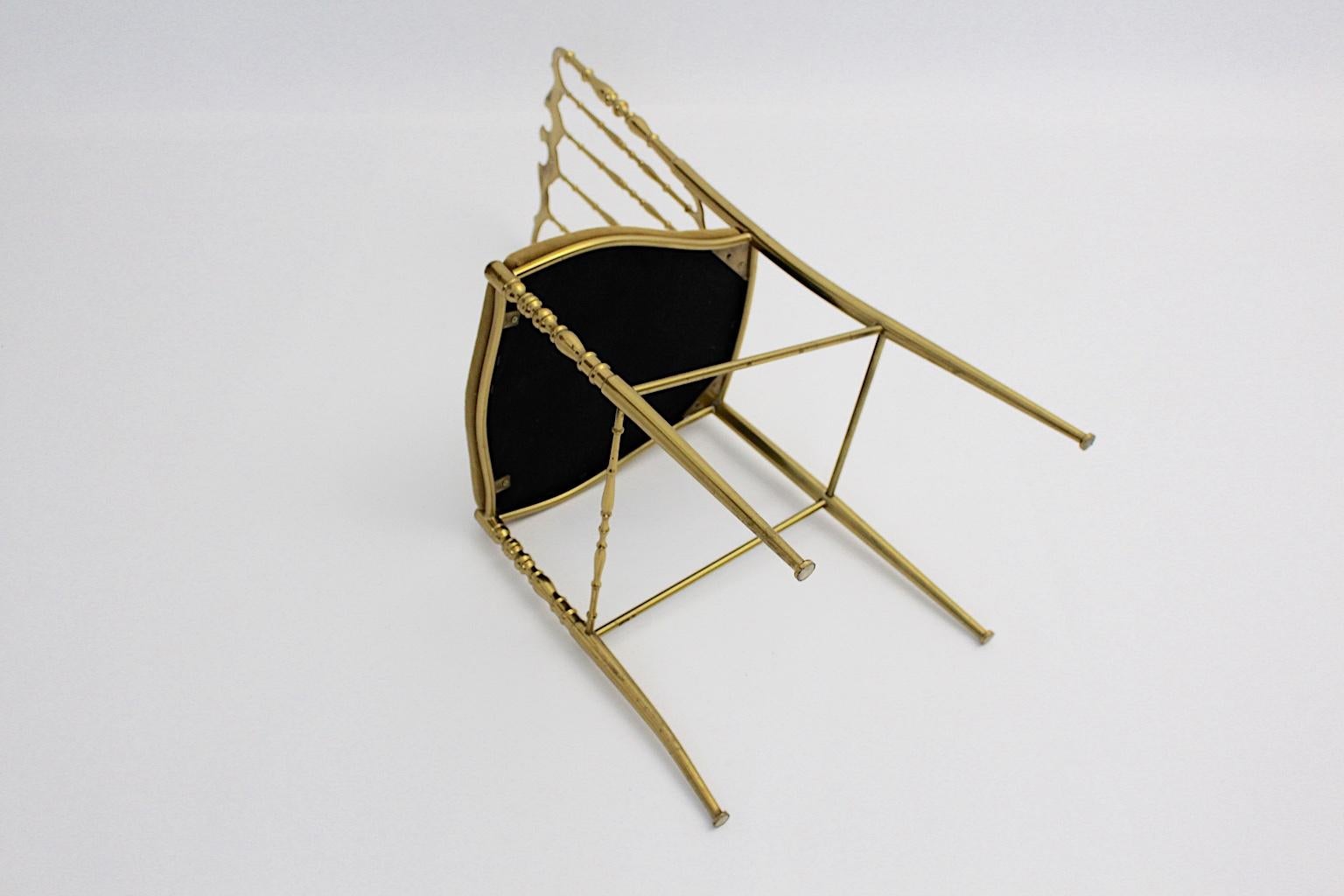 20th Century Mid-Century Modern Vintage Chiavari Brass Side Chair or Chair, 1950s, Italy For Sale