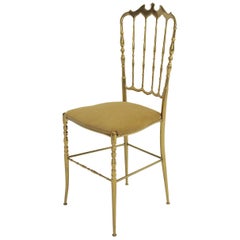 Sedia o poltroncina di Chiavari in ottone, anni '50, Italia