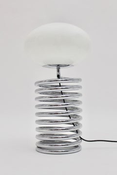 Mid-Century Modern Vintage Chromed Glass Table Lamp by Ingo Maurer 1968, Germany