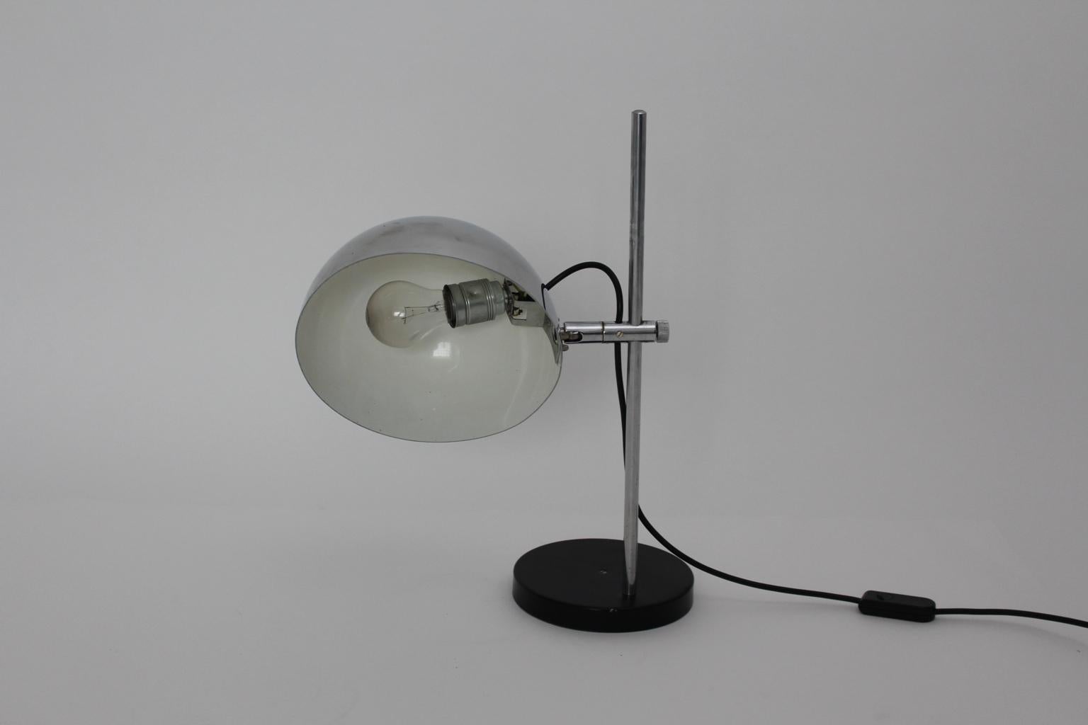 Polychromed Mid-Century Modern Vintage Chromed Table Lamp by Omi Elux 1960 Germany For Sale