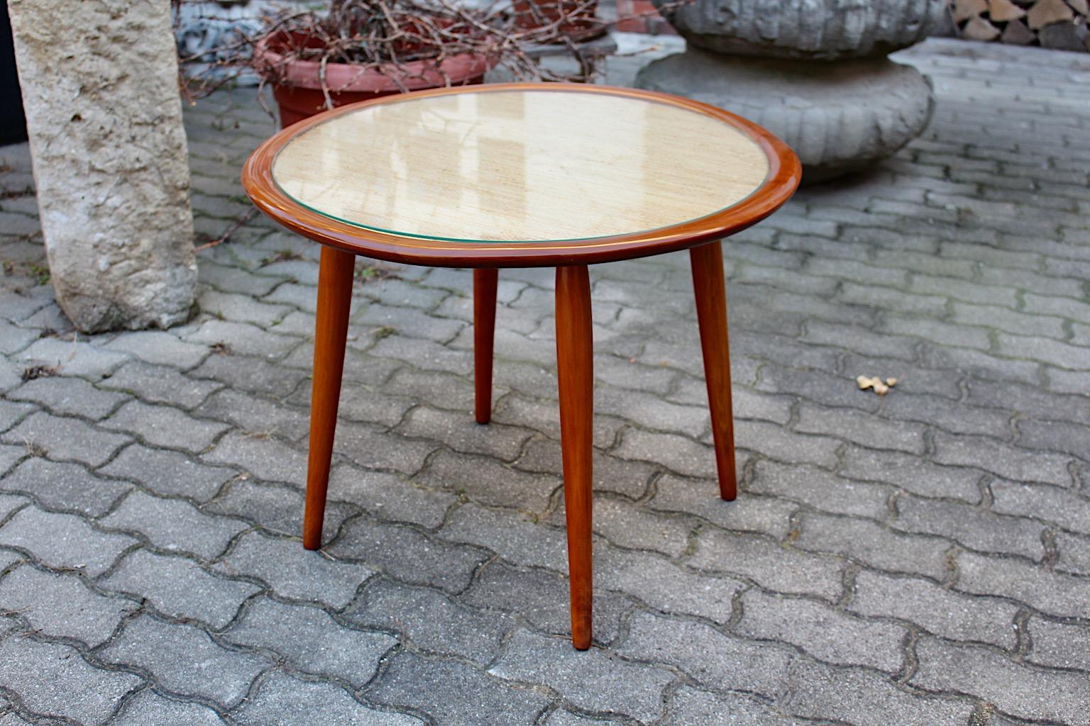 Mid-Century Modern Vintage Circular Cherry Coffee Table Side Table Max Kment For Sale 3