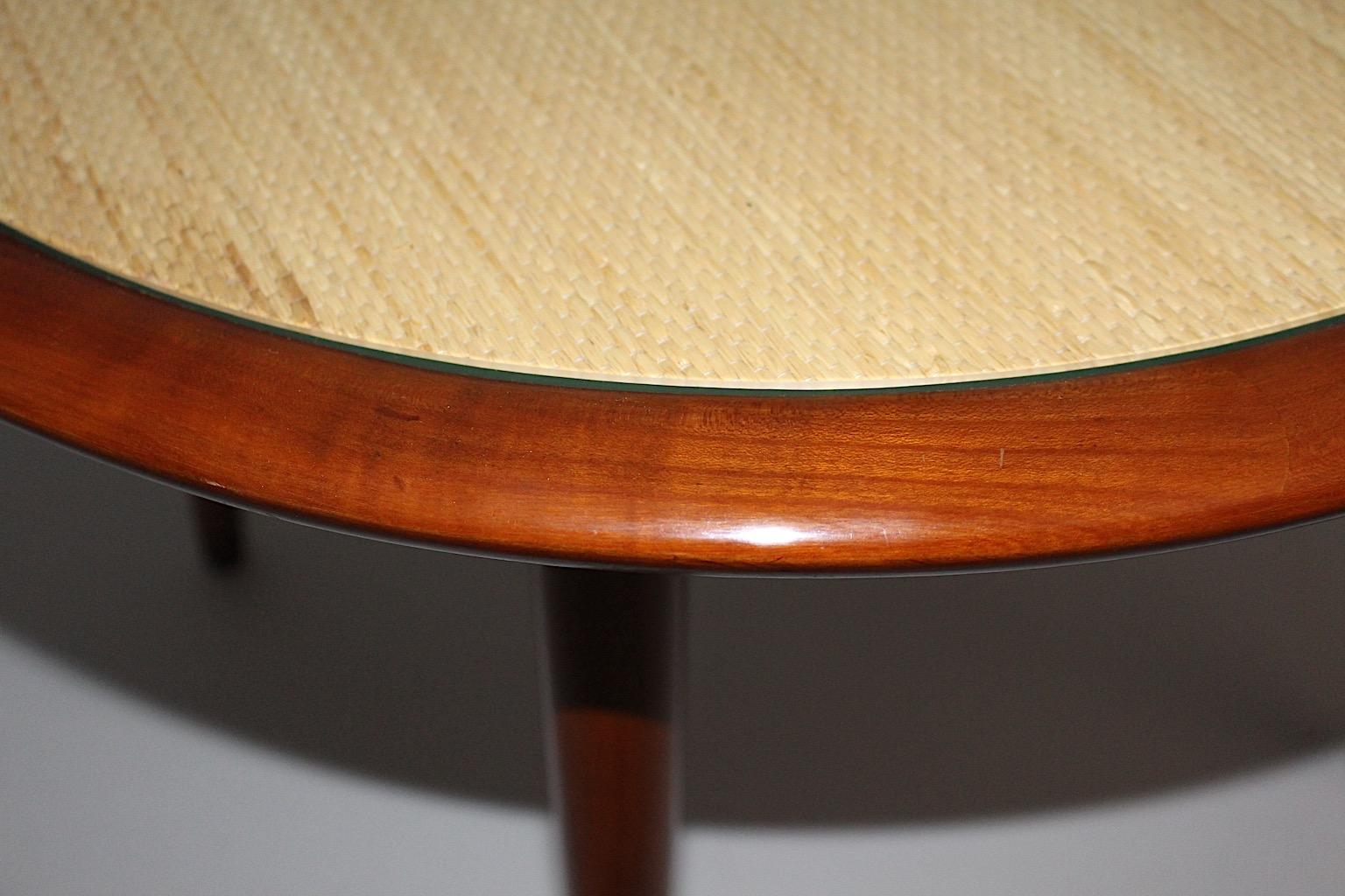 Mid-Century Modern Vintage Circular Cherry Coffee Table Side Table Max Kment For Sale 4