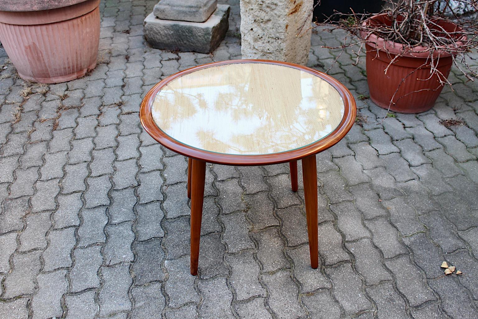 Mid-Century Modern Vintage Circular Cherry Coffee Table Side Table Max Kment For Sale 5