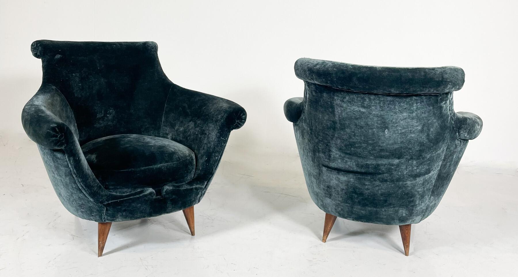 Mid-20th Century Mid-Century-Modern vintage Club Chair, Italy, 1950S For Sale