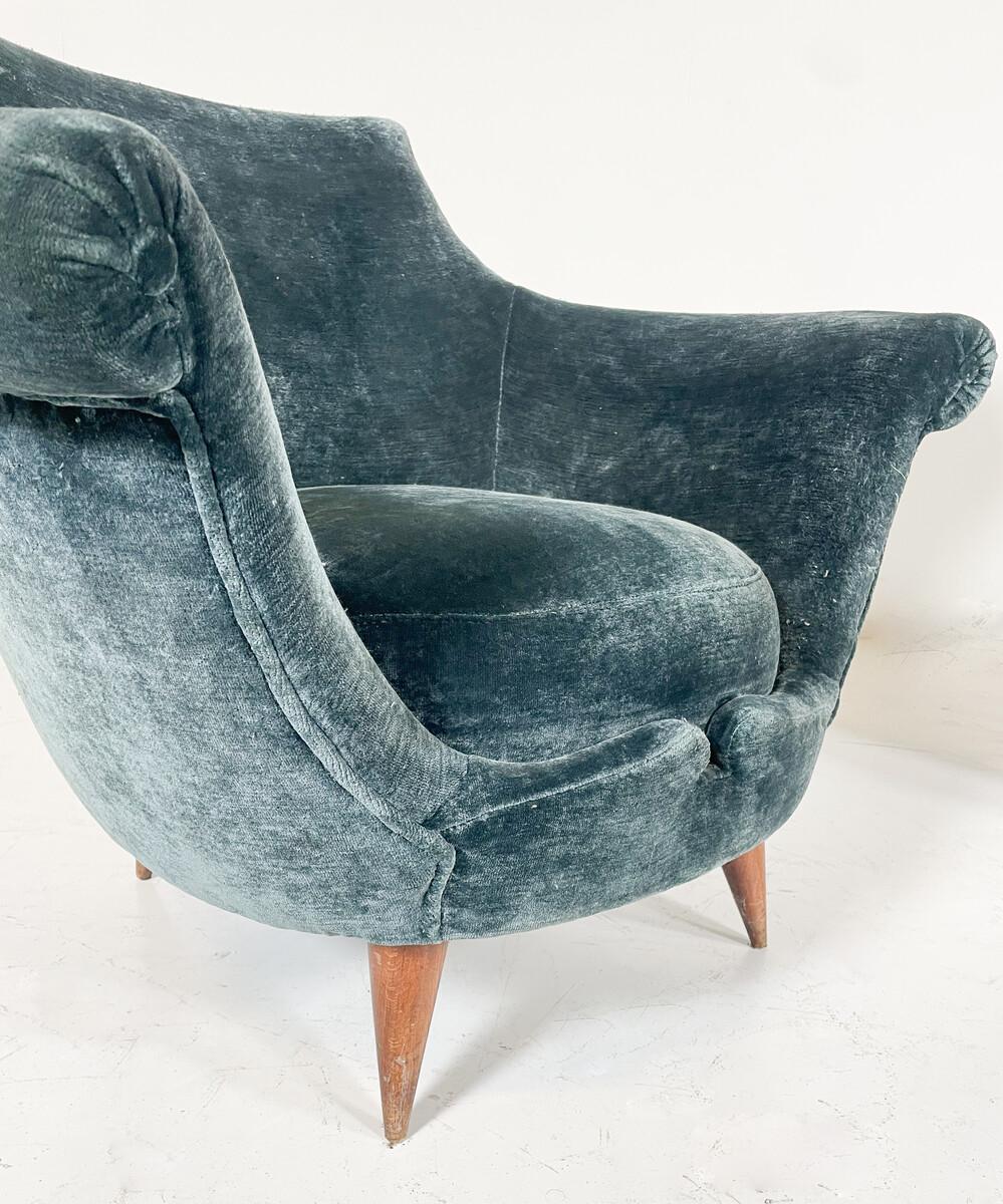 Mid-Century-Modern vintage Club Chair, Italy, 1950S For Sale 1