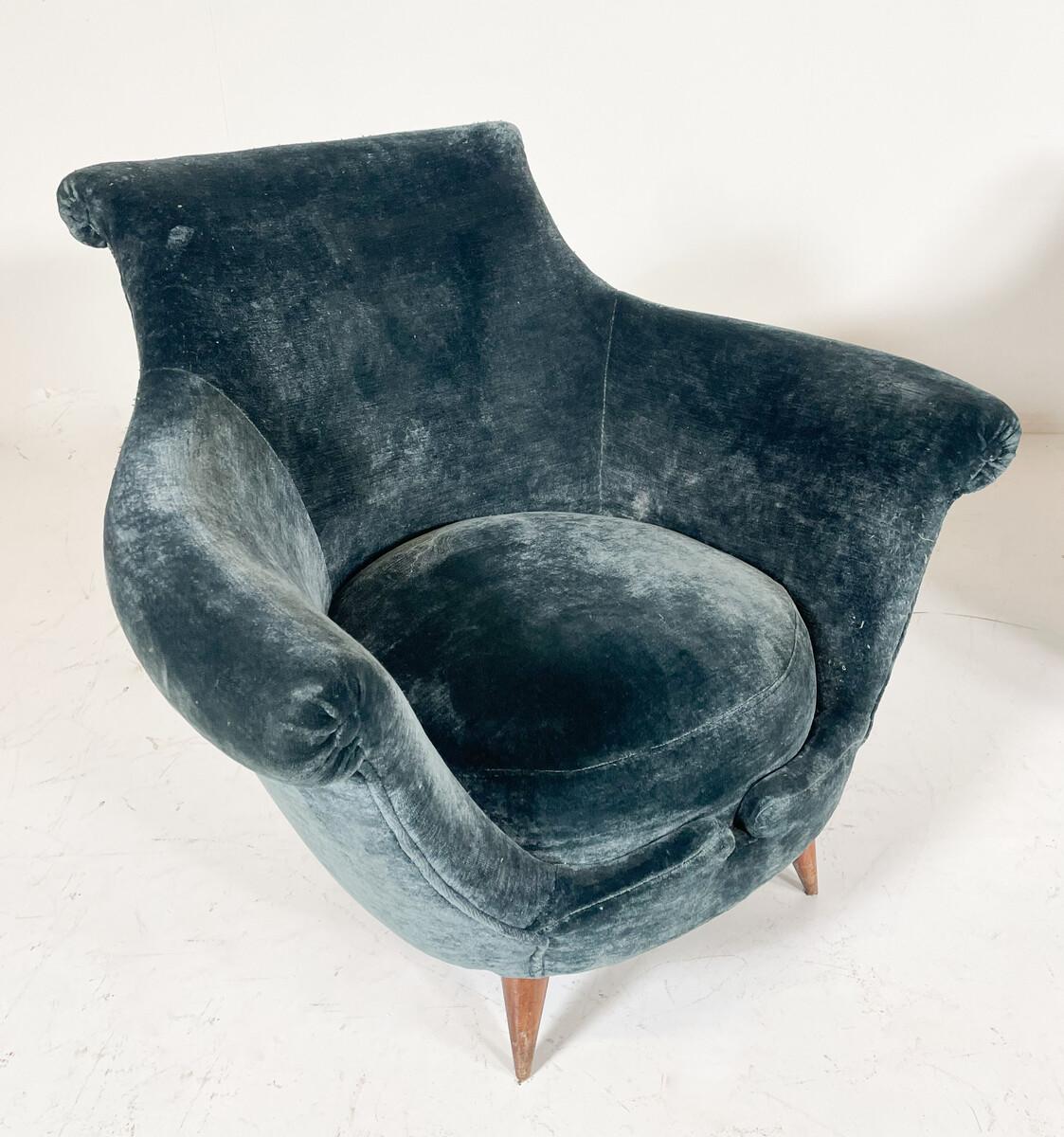 Mid-Century-Modern vintage Club Chair, Italy, 1950S For Sale 2